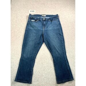 Signature by Levi's Capri Jeans Womens 16 Blue Denim Cotton Stretch Mid Rise